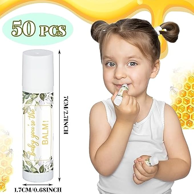Siifert 50 PACK GREENERY BABY SHOWER LIP BALM FAVORS BULK BABY SHOWER PARTY SUPPLIES FOR GUESTS BOY GIRL BULK GENDER REVEAL PRIZES SOUVENIRS INSPIRATIONAL THANK YOU GIFTS LIPS BALM PARTY SUPPLIES - Image 4